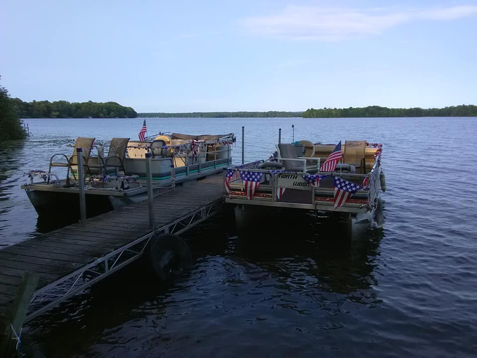 Photo of two pontoons on Big Lake Chetac